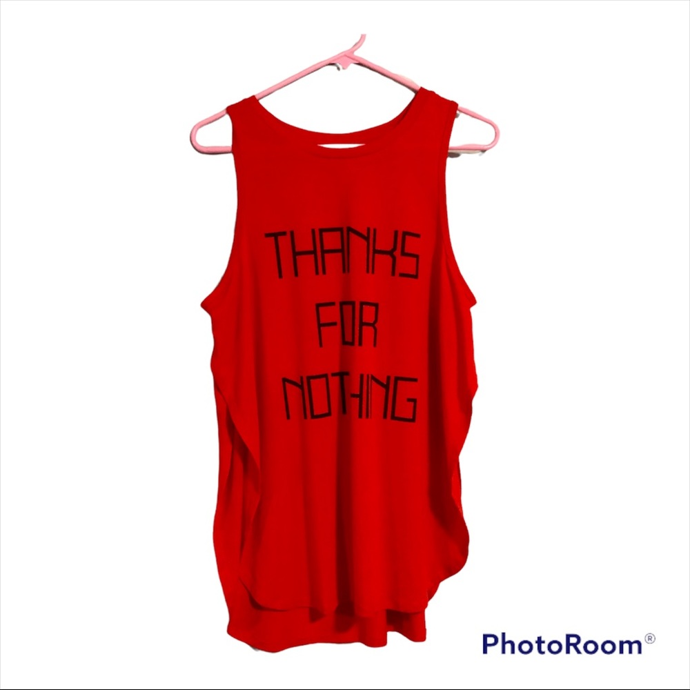 Madden Thanks For Nothing Tank Top Womens Large Red